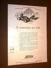 Pubblicità d'Epoca dei primi del 1900 Camion o camioncino Ford