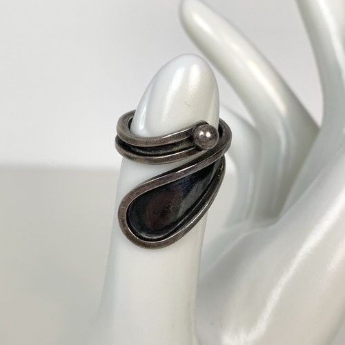 Sterling silver ring modernist - silver,