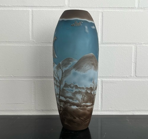 Vaso vetro cameo paesaggio - vaso, in