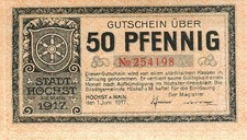 Città Alta 50Pf 1917 Kfr. Wz. Linee a zig-zag 2x firma   