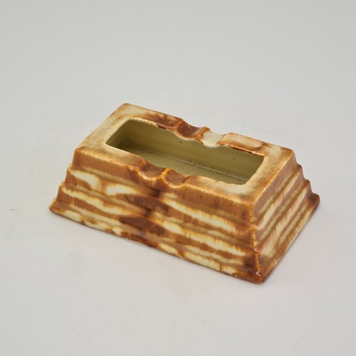Art deco pottery ashtray - art,