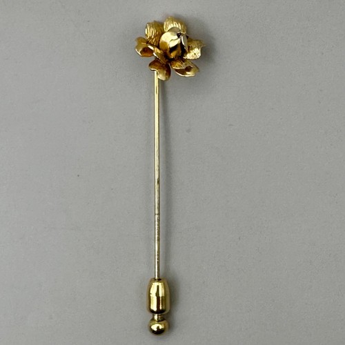Spilla bastone fiore rosa