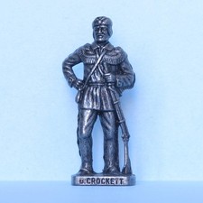 KINDER / SOLDATINI SERIE: COWBOY MADE ITALY FIG. D. CROCKETT 40MM / FERRO SCURO