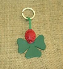 COCCINELLA QUADRIFOGLIO PORTACHIAVI IN CUOIO LA CUOIERIA FATTO A MANO
