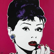 Audrey Hepburn LIPS QUADRO MODERNO STAMPA SU TELA CANVAS POP ART 70X70