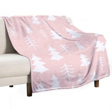 Pink Christmas Throw Blanket