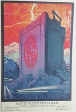 CARTOLINA PUBBLICITARIA WILLARD AUTO ELETTRICA AUTOMOBILE BARCELONA MADRID