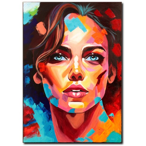 Quadro acrilico quadro donna