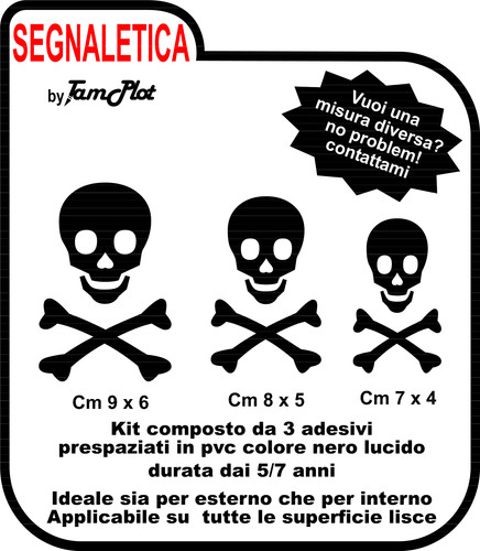 Adesivo teschio moto cartello - teschio,
