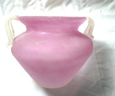 IDEA REGALO PREGIO IDEA ARREDO VECCHIO VASO DI MURANO VETRO SCAVO VENEZIA ROSA