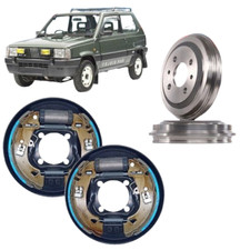 KIT COMPLETO GANASCE PIATTI + TAMBURI FRENO POSTERIORI FIAT Panda 4x4 DA 01/1993
