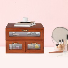 Organizer da Scrivania Vintage Portaoggetti da Tavolo Organizzatore Box con 3 Cassetti per Ufficio