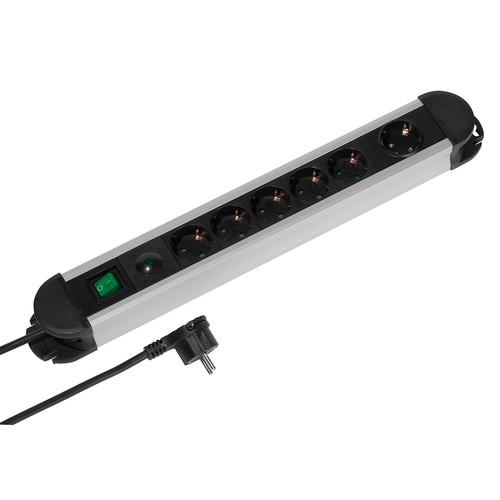 Multipresa nera con - 6, schuko