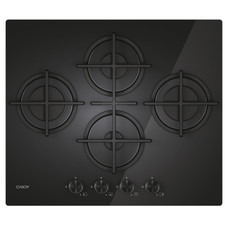 CANDY  CVG6DTB PIANO COTTURA 60 CM 4 FUOCHI A GAS GRIGLIE IN GHISA VETRO  NERO 