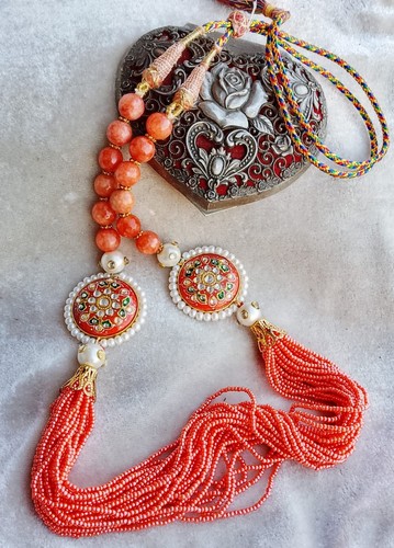 Collana etnica rosso corallo - collana,
