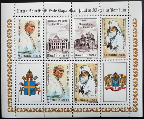 Foglio ricordo romania papa - romania,