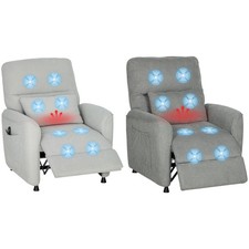 HOMCOM Poltrona Reclinabile con Massaggio e Riscaldamento in Ciniglia