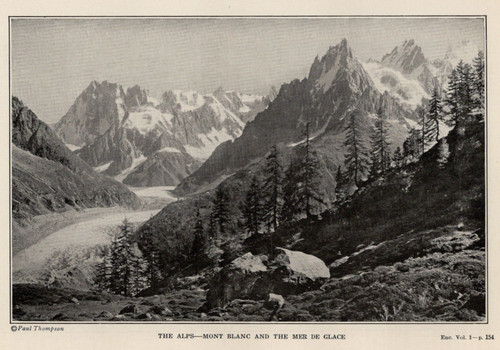 Stampa antica monte bianco mer - stampa,