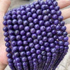 Perline sfuse rotonde in charite viola scuro naturale 4-12 mm per fare gioielli fai da te