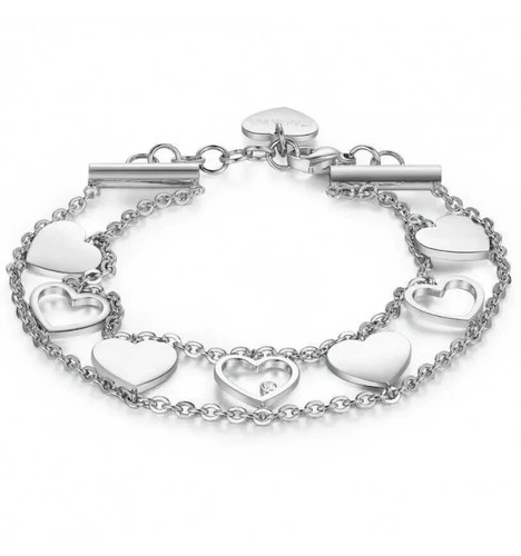 Sagapo bracciale cuori acciaio - sagapo,