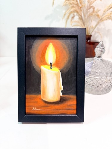 Candela dipinto olio - candela,