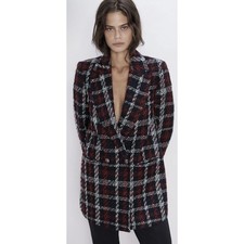 Blazer Zara rosso a quadri