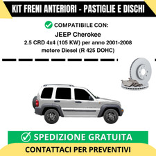 KIT FRENI ANTERIORI (Pastiglie e Dischi) per JEEP Cherokee 2.5 CRD 4x4 105 kw...