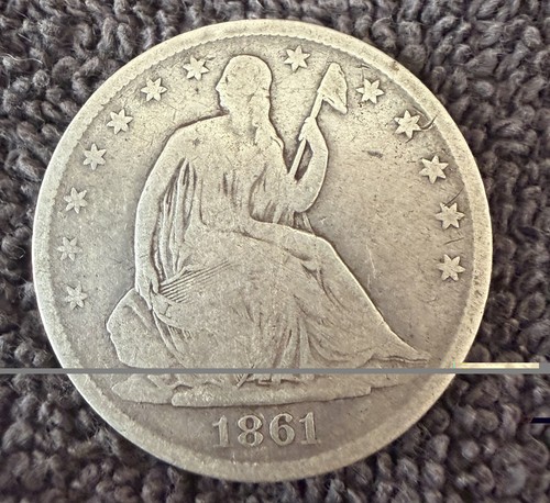 Mezzo dollaro 1861 seduto - mezzo,