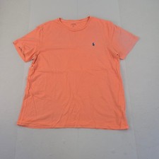 POLO RALPH LAUREN T-Shirt Large Arancione Uomo 100% Cotone Casual Girocollo
