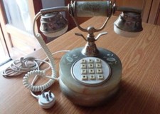 Telefono vintage in marmo onice 