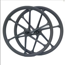 Set ruote bici strada 700c fibra di carbonio 6 raggi blocco centrale freno a disco 6 bulloni mozzo