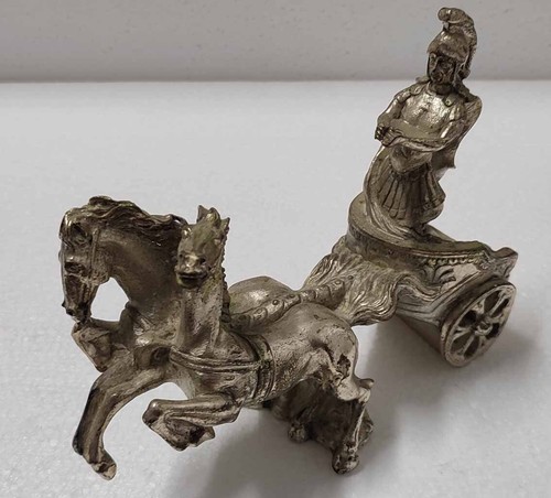 Scultura biga romana resina - biga, in