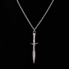 Collana Spada Pugnalata Pungiglione Argento Arma Ciondolo Retrò Gioielli