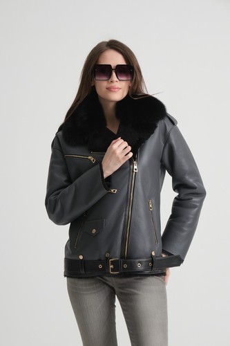 Giacca biker donna shearling