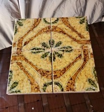 Set 4 Mattonelle 1970 Ceramica