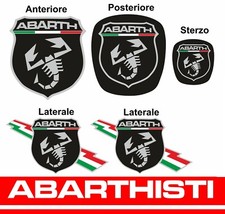 ABARTH KIT copriloghi adesivi stickers Punto Evo supersport NERO-GRIGIO