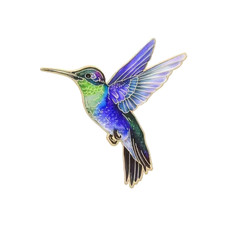 Spilla colibrì blu - ,