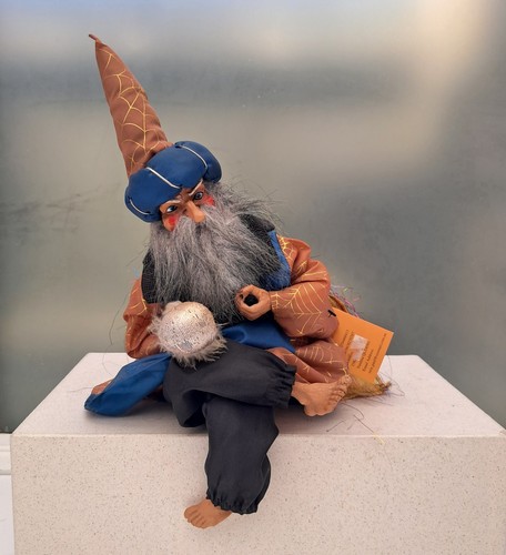 Vintage wizard art - art, doll