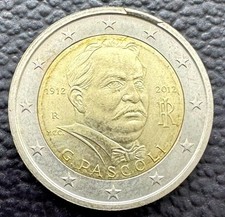 ITALIA 2 Euro Pascoli 2012 con Escrescenza / Esubero di metallo