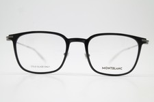 Occhiali MONT BLANC MB0100O nero argento bianco montatura ovale eyeglasses nuovi