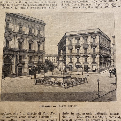Stampa 1891 catania piazza - 1891,