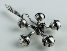 Antico Sonaglio Per Bambini In Argento 800 Epoca Inizio XX Sec.