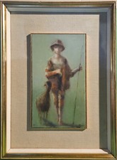 Fernando Troso, Olio Su Pressato, 1959, 29,5x17 Cm.