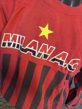 Felpa Milan Rara No Match Worn Anni 80 Rossonera Da Collezione