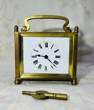 PENDULETTE PENDULE HORLOGE D'OFFICIER A REMONTOIR DE VOYAGE BUREAU OFFICIER 1900