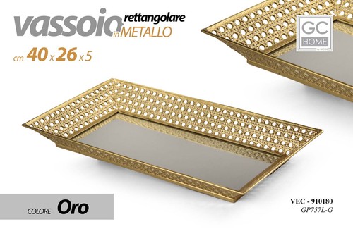 Vassoio metallo rettangolare - vassoio,