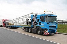 LKW Foto Scania R580 Plattformanhänger Österreich blau FELBERMAYR BAU TRA #f1nt