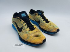 Scarpe da corsa Nike Flyknit Racer da uomo taglia 10 Sherbet Bright Citrus Blue Lagoon