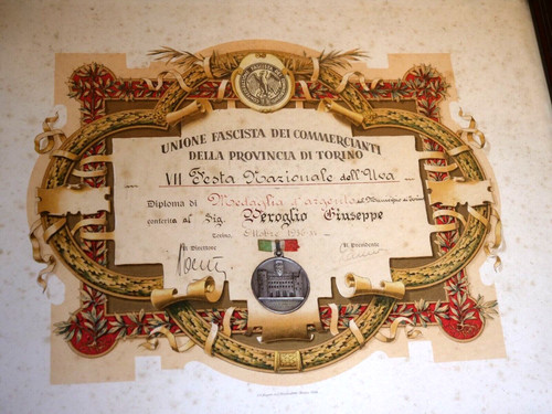 Attestato unione fascista dei - attestato,
