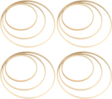 12 Pezzi Anelli a Cerchio in Legno Di Bambù, Cerchi Legno per Decorazioni Fai Da